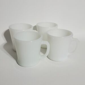 White Fire King Milk Glass Coffee Mugs Anchor Hocking Made in USA